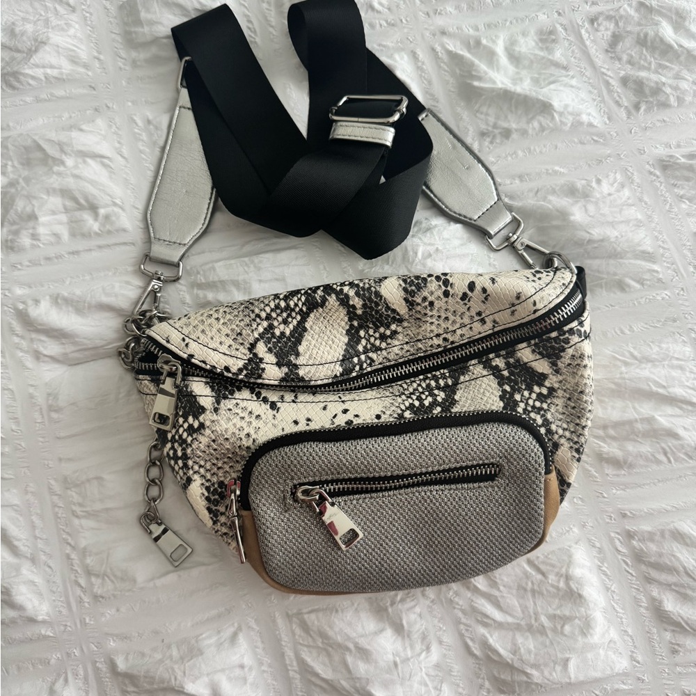 Steve Madden Snakeskin and Silver Crossbody Bag
